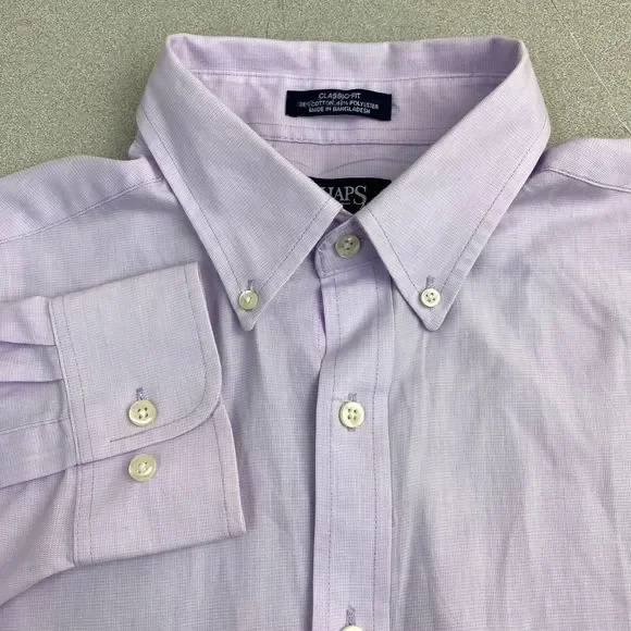 Chaps | Shirts | Chaps Dress Shirt Mens 55 Light Purple Wrinkle Free Classic  Fit Business Shirt | Poshmark